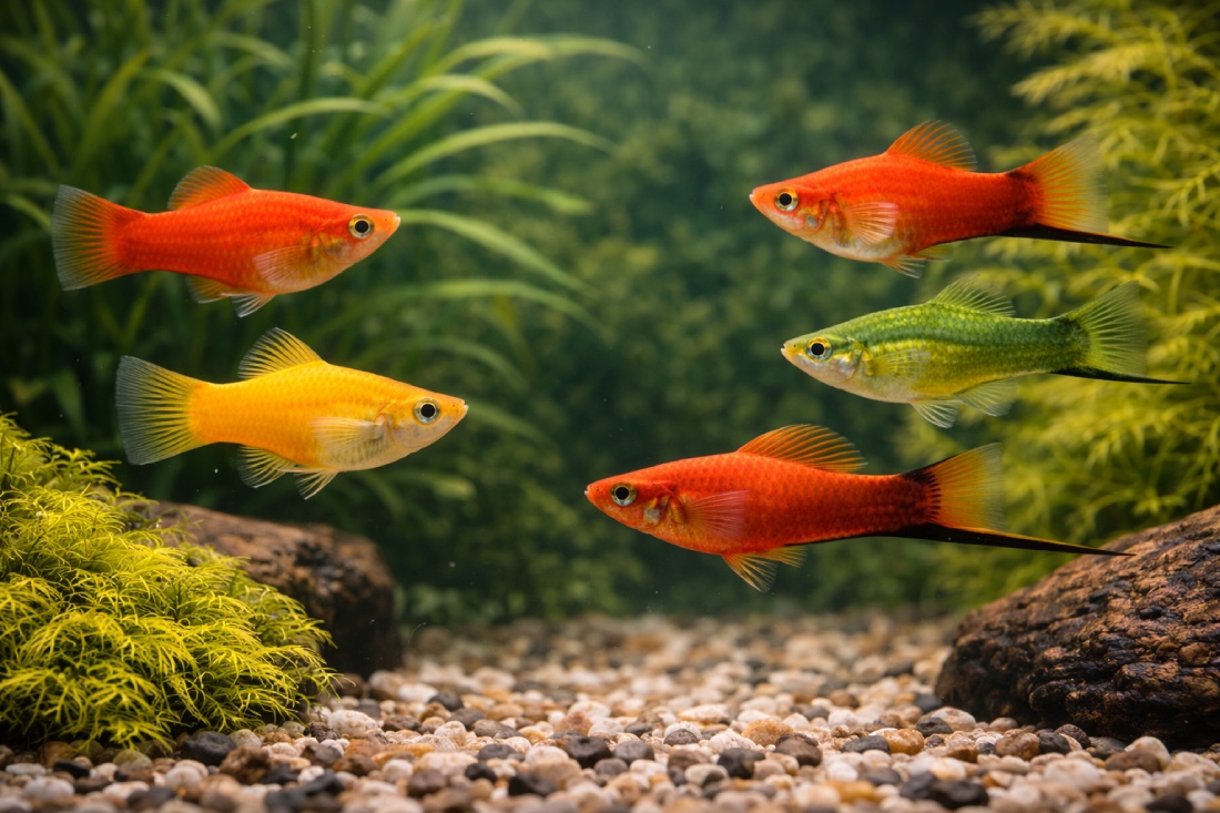 Пецилия и меченосец